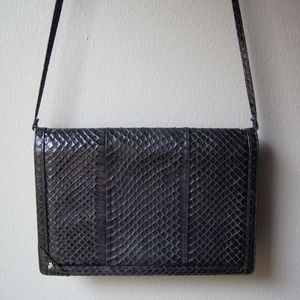 Vintage Jay Herbert Black Snake Crossbody Clutch